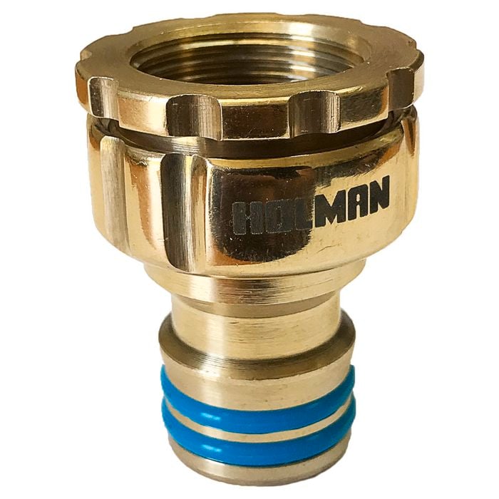 Holman 18mm Brass Grip N Lock Tap Adapter
