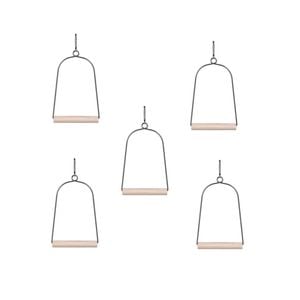 Yes4pets 5 X Bird Cage Small Swing Metal Arch Frame Wood Perch Canary Pet Parrot Hanging Toy