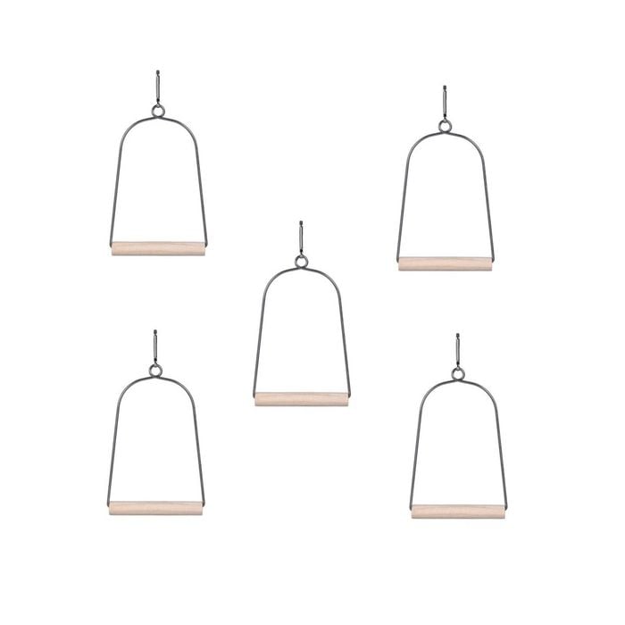 Yes4pets 5 X Bird Cage Small Swing Metal Arch Frame Wood Perch Canary Pet Parrot Hanging Toy