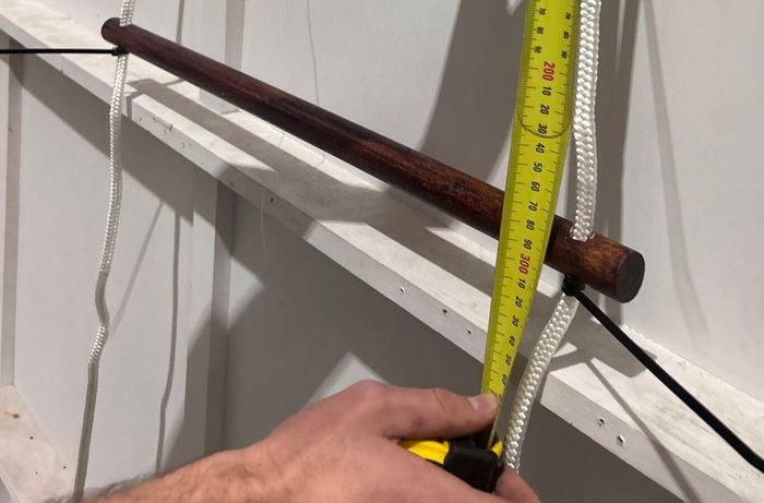 Rungs being spaced apart on a hanging towel rail