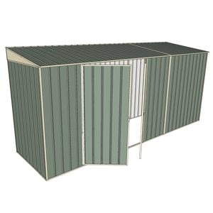 Build-A-Shed 1.2 x 4.5 x 2.0m Skillion Double Hinged Side Doors Shed - Green