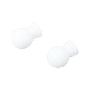 Windoware 25mm White Curtain Rod Ball Finial - 2 Pack