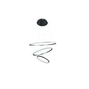 LED 3 Pendant Lights Rings - Delessi - Black