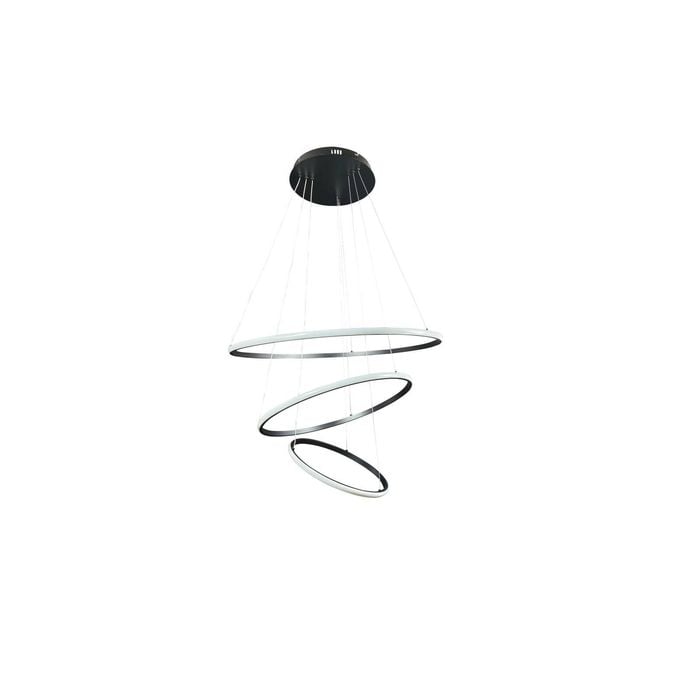 LED 3 Pendant Lights Rings - Delessi - Black