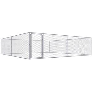 vidaXL Outdoor Dog Kennel Galvanised Steel 4x4x1m Backyard Pet Playpen Cage
