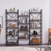 Yes4homes Industrial Vintage Shelf Bookshelf, Wood And Metal Bookcase Furniture For Home & Office