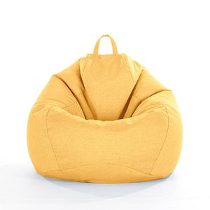 Catzon Bean Bag Chair Cover (No Filler) Linen Washable-Yellow(2XL)