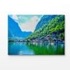Hallstatt Village & Lake View Print 100% Australian Made 180x120cm (Stretched Canvas)