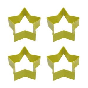 4x R&m Star Cookie Cutter Polyresin Coated Steel Biscuit Bake Mould 7cm Yellow
