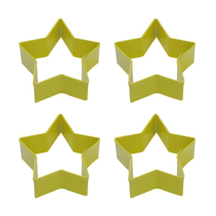 4x R&m Star Cookie Cutter Polyresin Coated Steel Biscuit Bake Mould 7cm Yellow