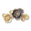 P&P Gold & Grey Layered Elegant Floral Metal Wall Art - 3D Indoor Home Decor Accent