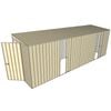 Build-a-Shed 1.5 x 6 x 2m Sliding Door Tunnel Shed with Side Doors - Cream