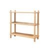 MIUZ 2 Tier Bookshelf Display Shelf Solid Oak Wood Book Case Storage Rack Stand