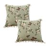 SOGA 2 Pack Matcha Green Vintage Butterfly Tassel Throw Pillow 45cm
