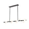 Telbix Moran Modern 14 Lights Pendant Hanging Lamp Light Metal Glass Black Opal Matt Matte