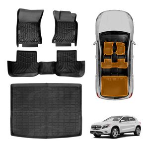 Floor Mats Boot Liner Set For Mercedes Benz Gla Class 2014-2019 All Weather Cargo Car Trunk Luggage Tray