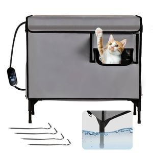 Advwin Cat House for Outside with Pet Heating Pad