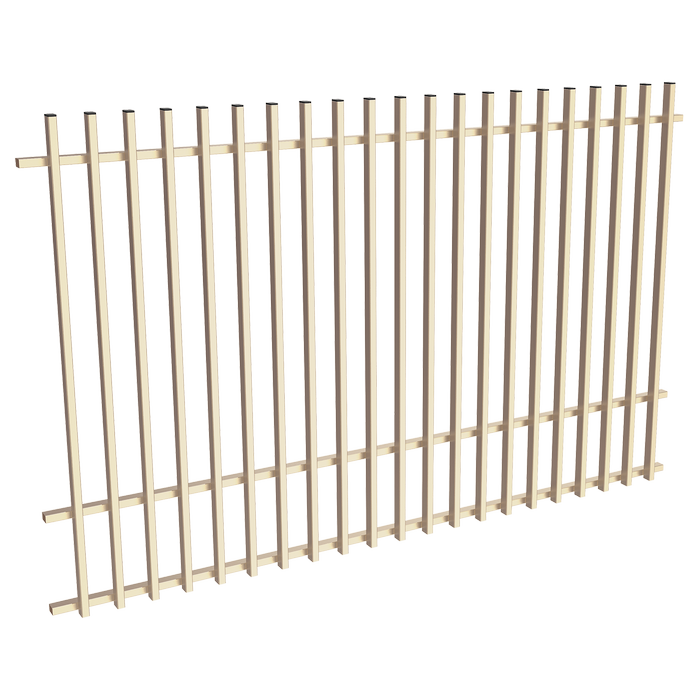 ProtectorAl 1201-2399W x 1500H Primrose Aluminium Batten Pool Fence Panel with Mid Rail