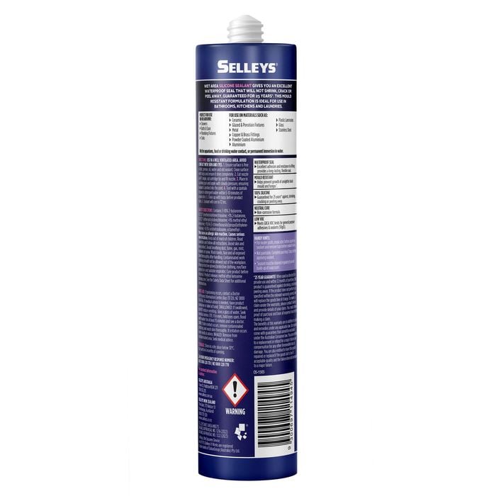 Selleys 300g White Wet Area Waterproof Silicone Sealant