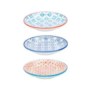 Nicola Spring Patterned Dipping Dishes - Small Bowls for Rice, Soy Sauce & Olive Oil, 10cm - Set of 3