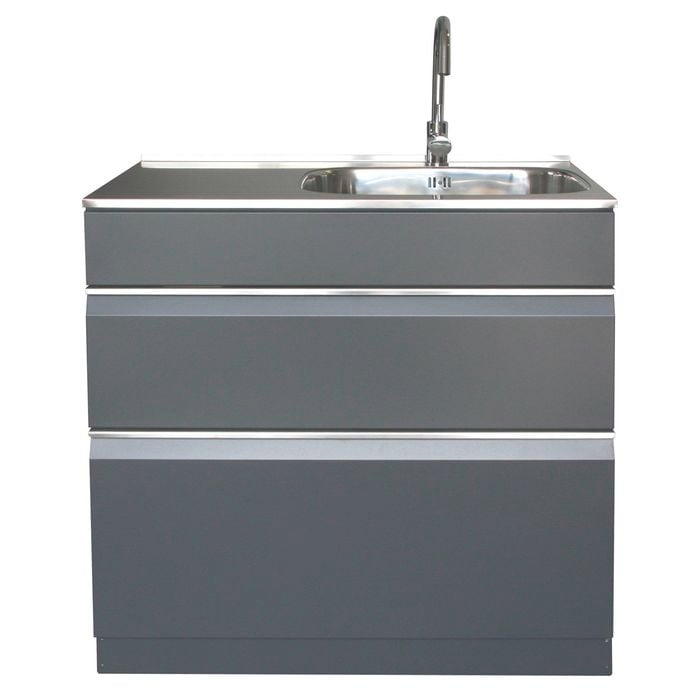 Dissco Twin Drawer Elite Grey 900 R/H Tub