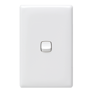 HPM Linea 1 Gang Light Switch White