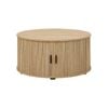 Cosmoliving Round Coffee Table with Sliding Door 80CM