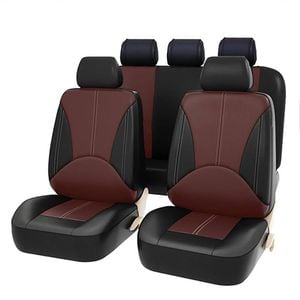 Catzon Car Seat Cover Full Set Anti-slip Breathable Leather-coffee