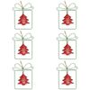 6x LVD Metal/Beads Xmas Tag Christmas Holiday Decoration 10x8.5cm Green/Red
