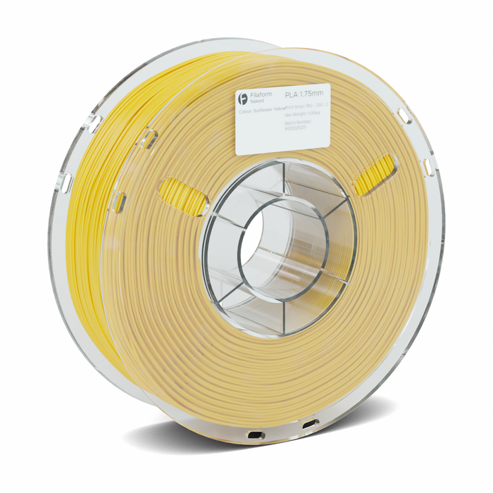 Filaform Naked PLA 3D Printer Filament 1.75mm 1kg Sunflower Yellow