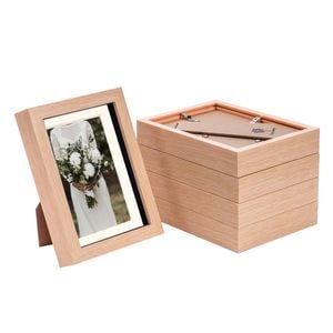 Nicola Spring Shadow Box Frames - 5 X 7" With 4 X 6" Mount - Light Wood - Pack Of 5