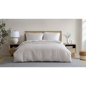 Ardor Finley Stripe Quilt Cover Set - Oatmeal - King