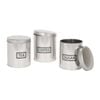 Harbour Housewares 3pc Round Metal Tea Coffee Sugar Canister Set