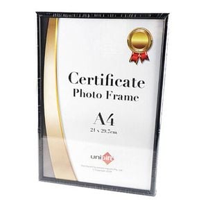 Unigift Slim Certificate Glass Picture Photo Frame A4 21x29.7cm Black