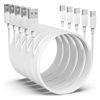 iWill 5 Pack 2m Long Data Transfer Charger Charging USB Type C Phone Tablet Cable Cord Bulk White