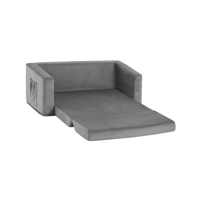 Keezi 2 Seater Kids Sofa Flip Open Grey