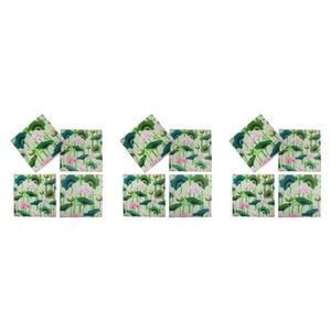 3x 4pc LVD Porcelain Coasters Pink Lily Home/Kitchen Decor 10cm Square