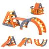 Kids Climbing Frame Set Indoor Outdoor Toddler Toys Pikler Triangle Climber With Arch Orange