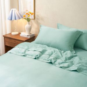 Sheraton Luxury Maison 1000 TC Cotton Rich Super King Bed Sheet Set - Aqua Foam