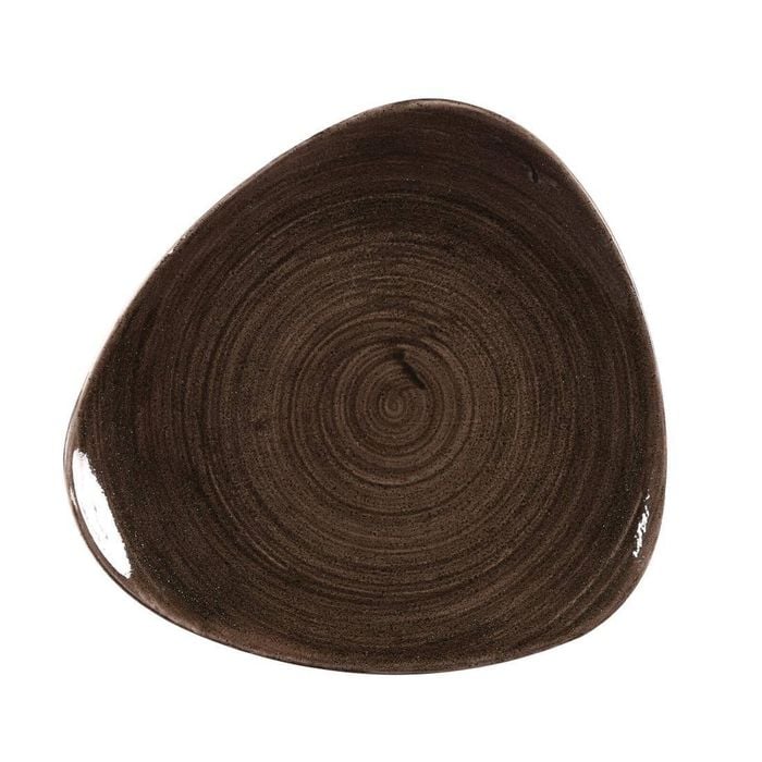 Churchill Stonecast Patina Triangular Plates Black 229mm Ceramic Dinnerware