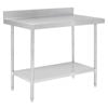 Vogue Stainless Steel Table Premium With Splashback 1200mm Commercial Kitchen Bench