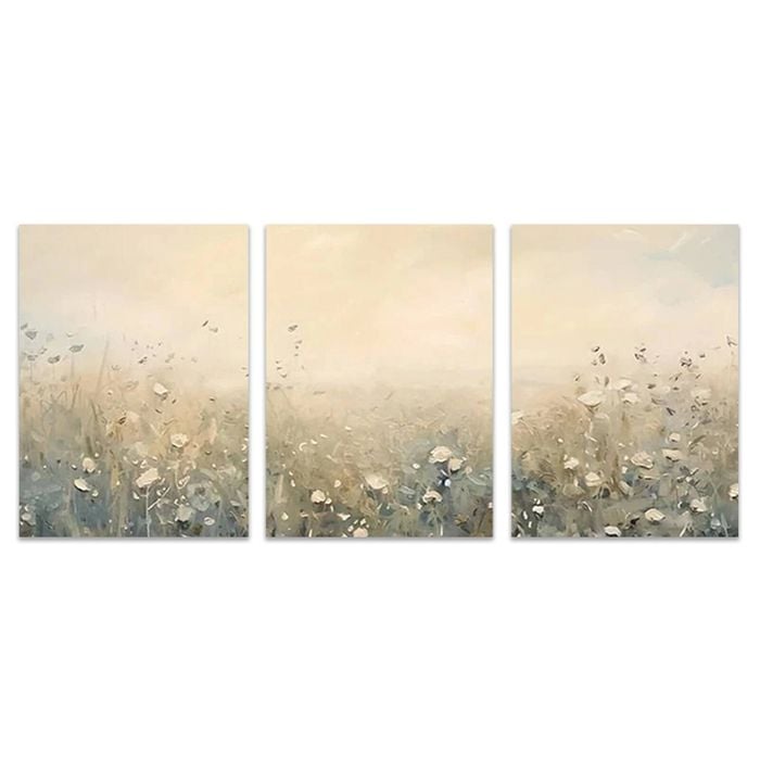 3pcs Serene Wildflower Elegant Floral Print 100% Australian Made 3 x 40x60cm (Metal Print)
