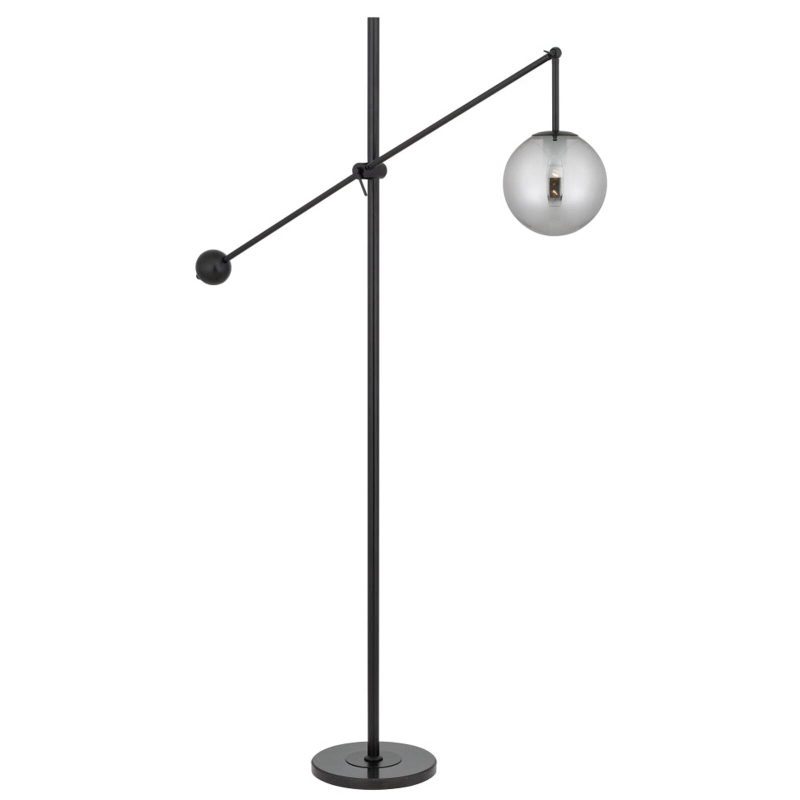 Telbix Kemi Vintage Standing Floor Lamp Light Marble Glass Metal White Smoke Black Marble product image