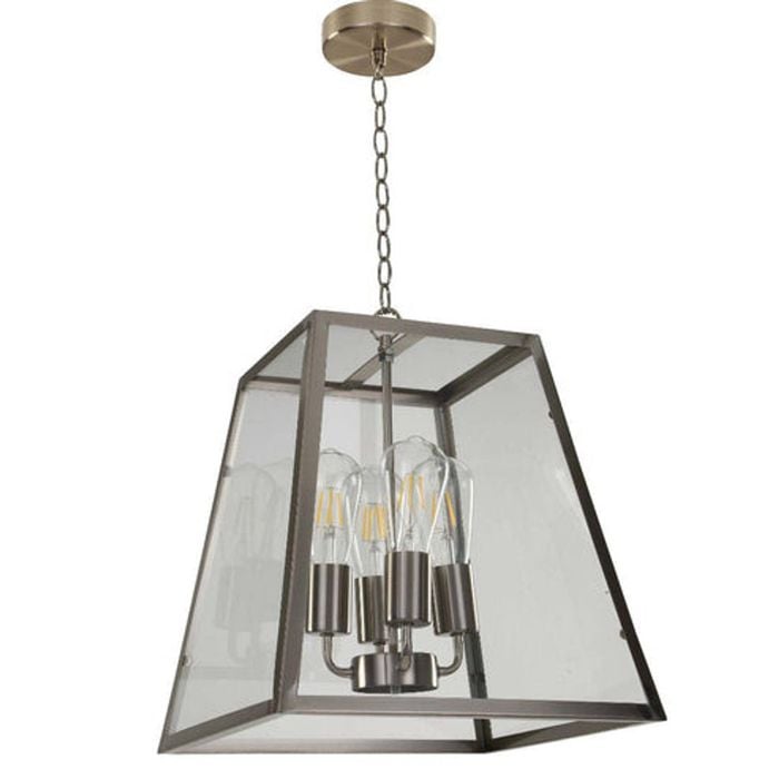 Creswick Chrome 4 Light Industraial Lantern Pendant