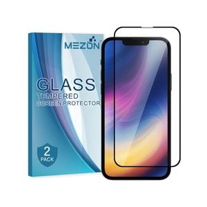 2 Pack MEZON iPhone 13 Pro (6.1") Full Cover Tempered Glass Screen Protectors