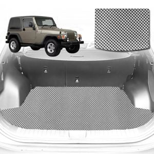 6D Diamond Car Boot Mat for Jeep Wrangler (TJ)1996-2006-Cargo Mat-Grey-Outback GT