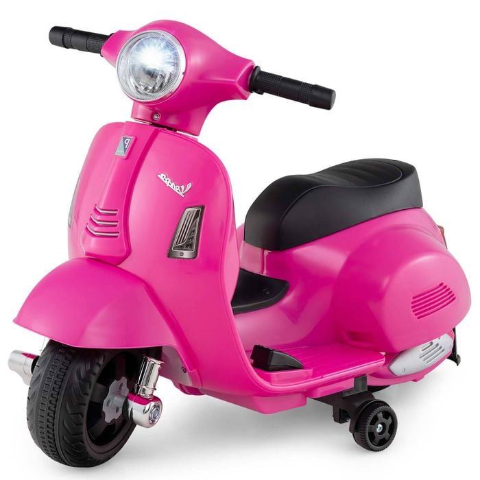 Costway 12v Electric Motorcycle Licensed Vespa Ride On Motorbike Pink