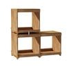 P&P Carbonized Wood Chicken Nesting Box With Three Compartments For Hens Ducks Poultry