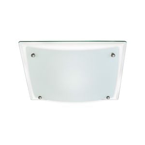 Verve 43cm White Square Glacier Oyster Light Fitting
