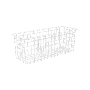 Flexi Storage Home Solutions 205 x 185 x 535mm White 2 Runner Half Width Wire Basket